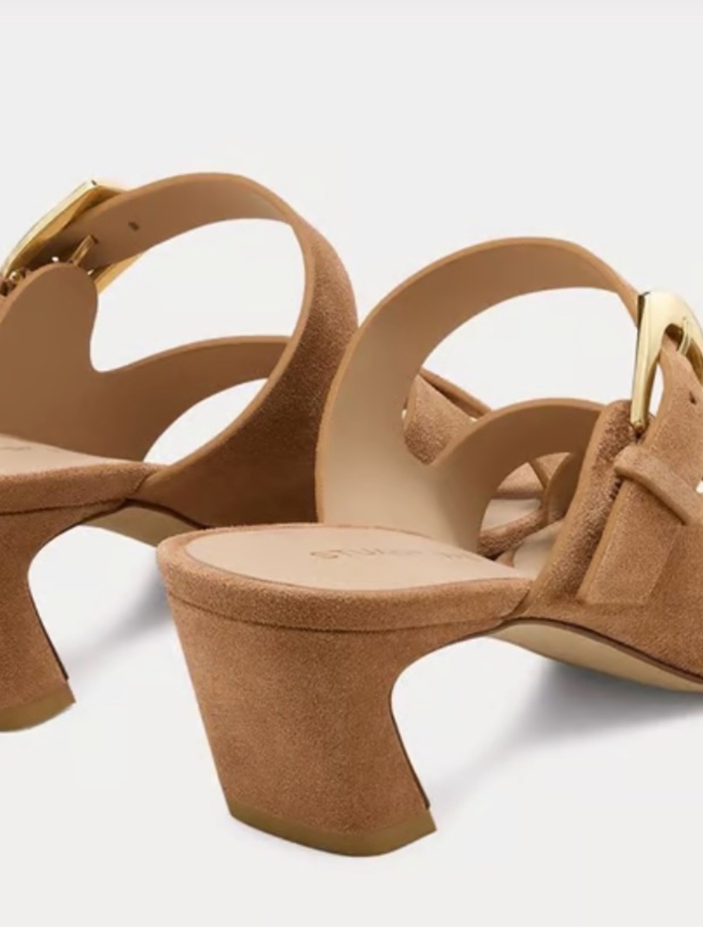 Stuart Weitzman Sai Slide 50 Doe Brown Suede Size 9.  Brand new. NWB - Picture 13 of 13